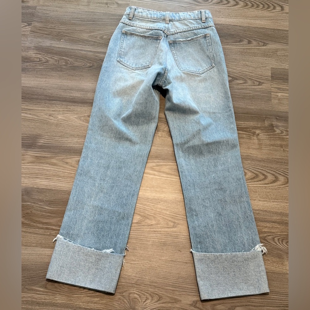 Rolla’s Cropped Straight Frayed Hem Cuff Denim Jeans Light Wash Women’s size 26 - Picture 5 of 11